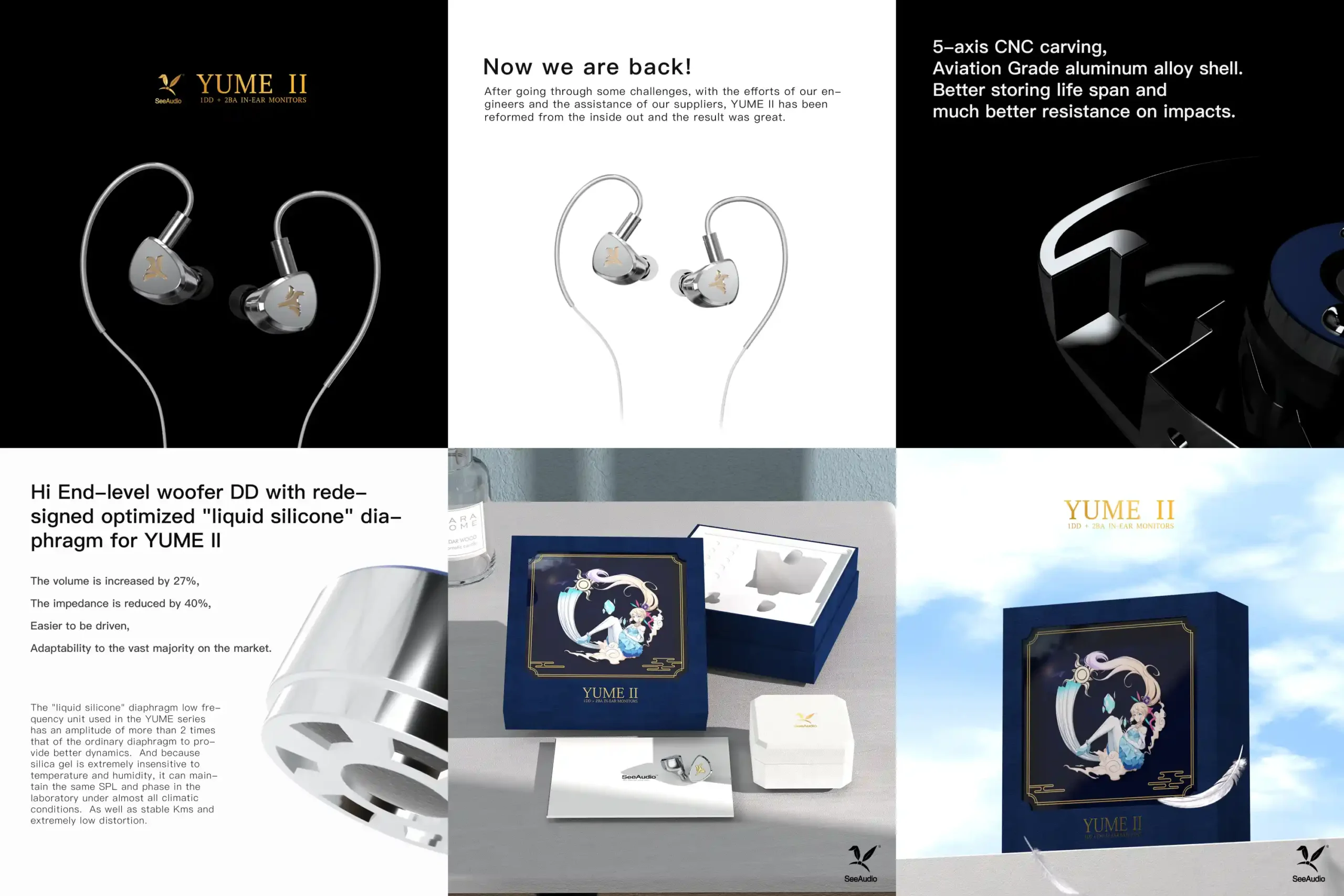 SeeAudio YUME II 1DD + 2BA Hybrid In-Ear Monitor