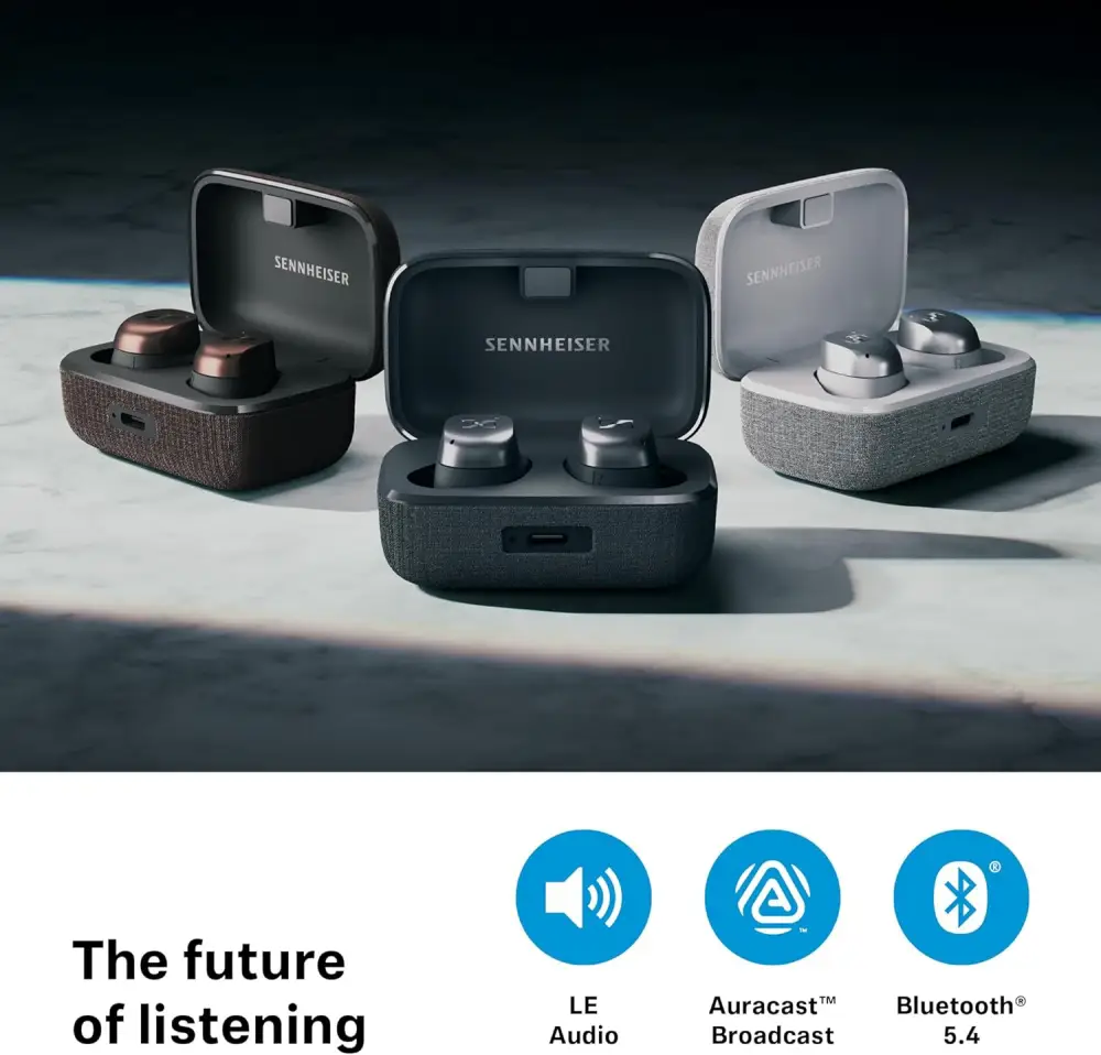 Sennheiser MTW4 true wireless earbuds and charging case