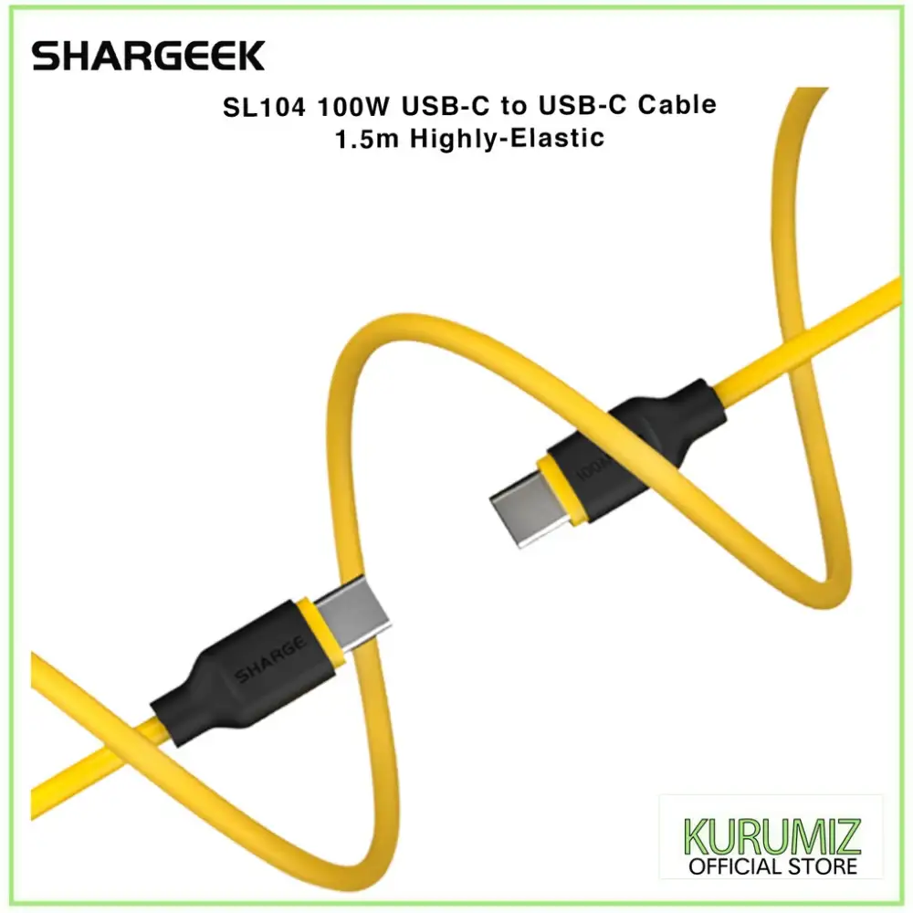 Sharge 100W USB-C to USB-C Highly-Elastic Cable 1.5m (SL104)