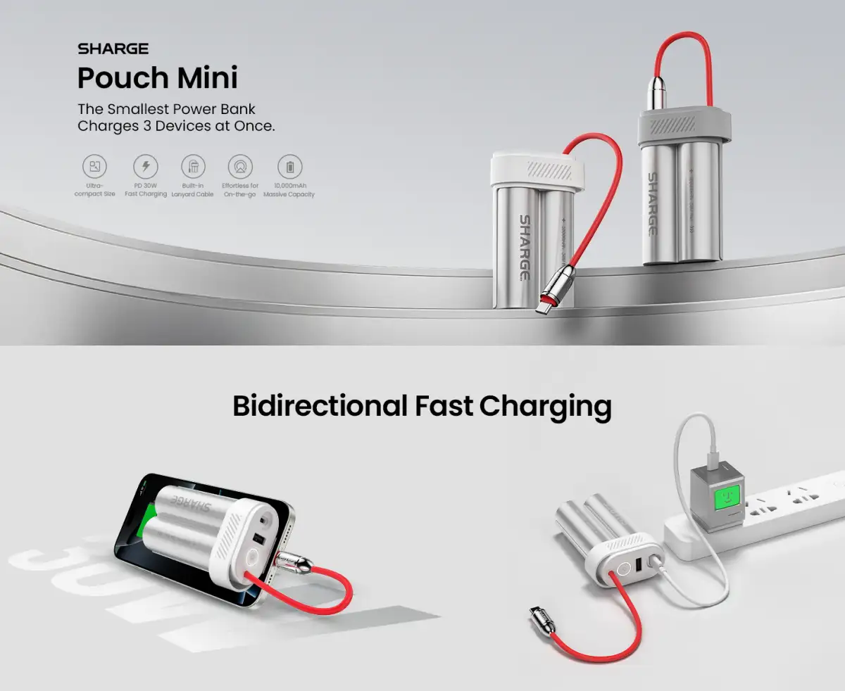 Sharge Pouch Mini 30W 10000mAh Power Bank