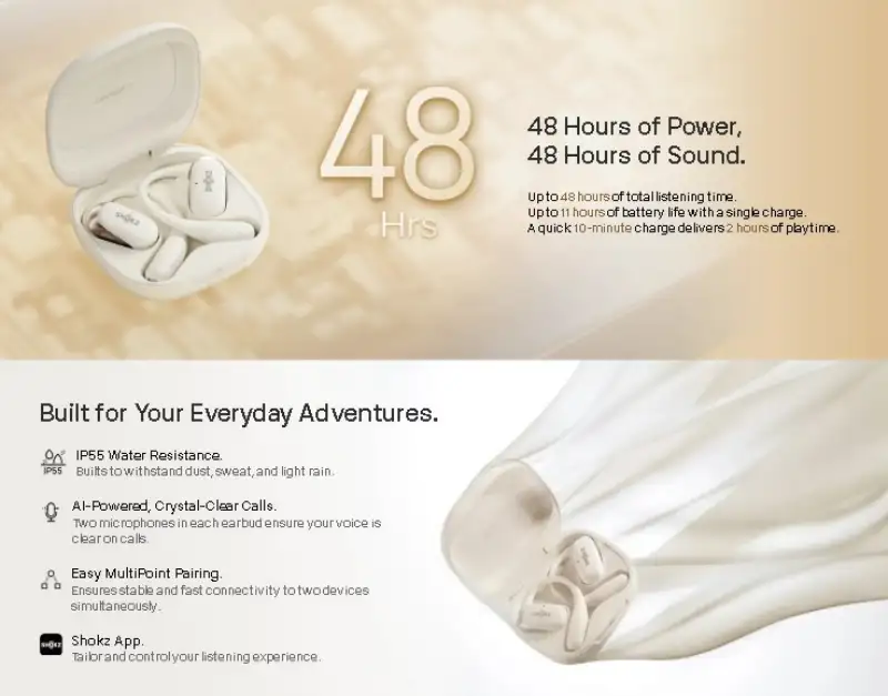 Shokz OpenFit 2 Open-Ear Earbuds
