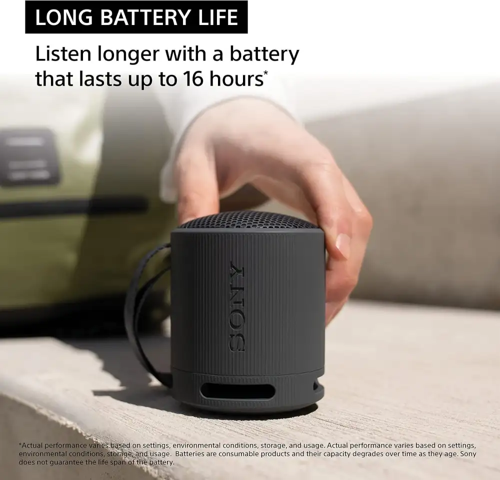 Sony SRS-XB100 portable speaker with rich deep bass