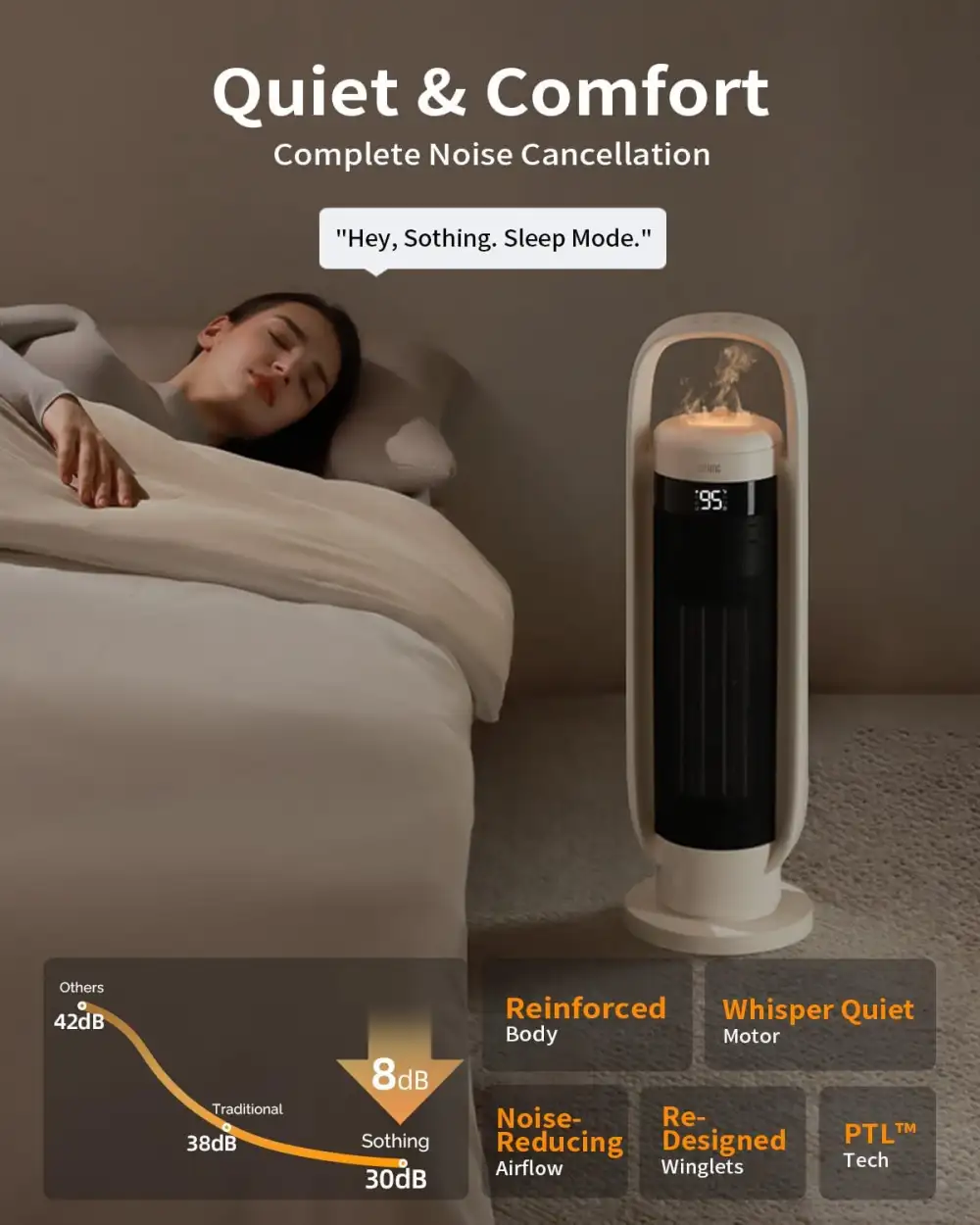 Warm airflow with gentle humidity for healthier climate