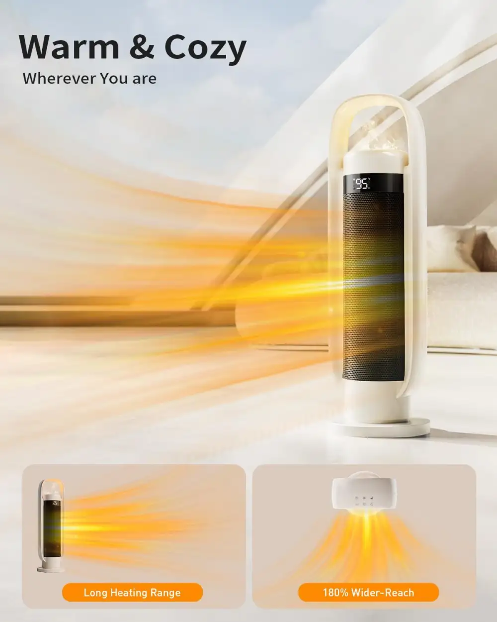 Stylish Sothing heater delivers soft warm balanced heat