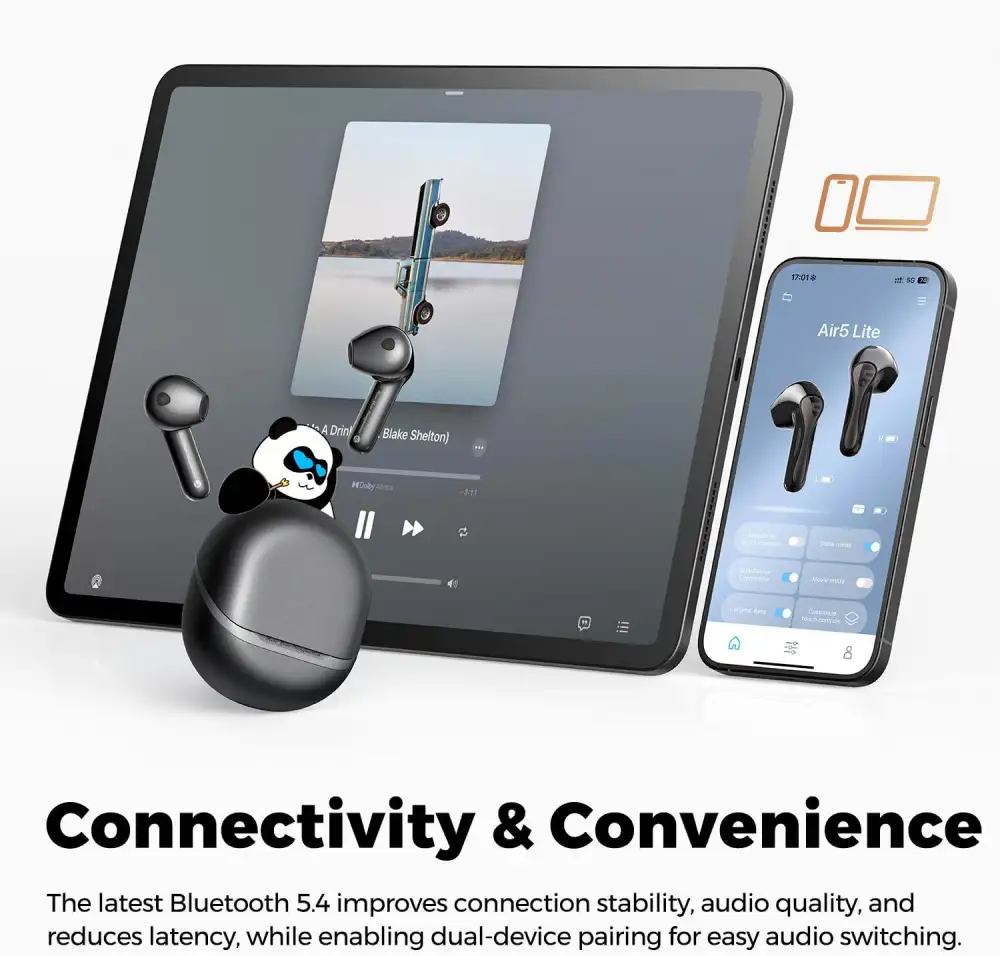 Compact true wireless earbuds for daily music use