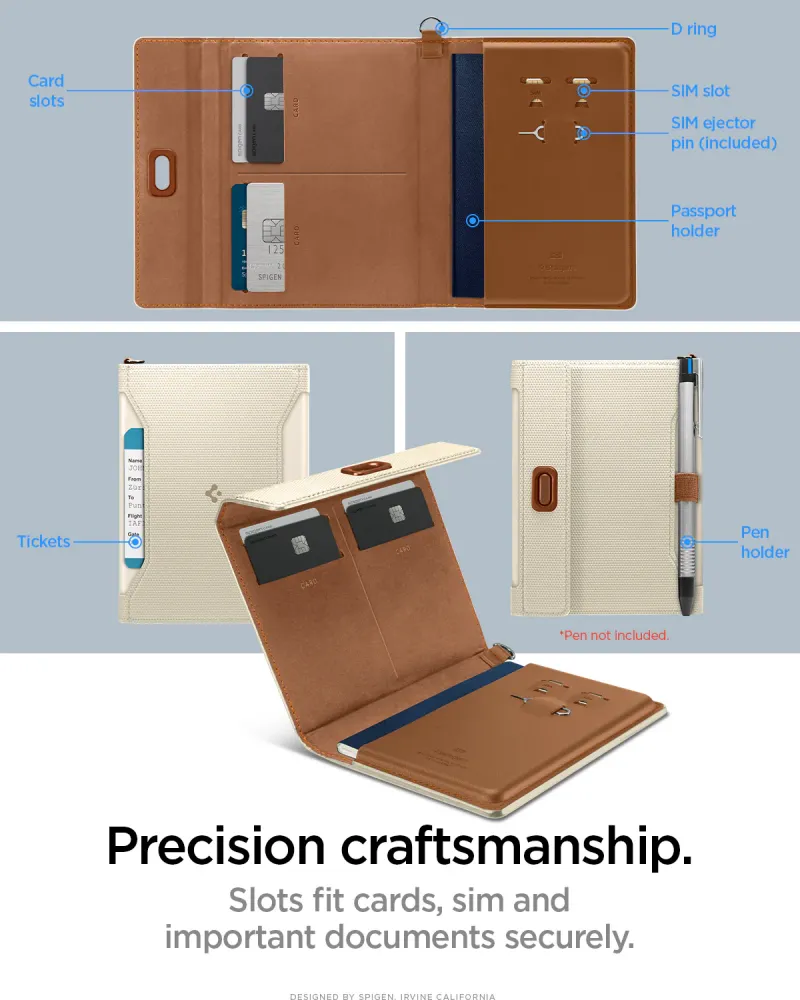 Spigen Passport Holder - Wallet Travel Documents Organizer