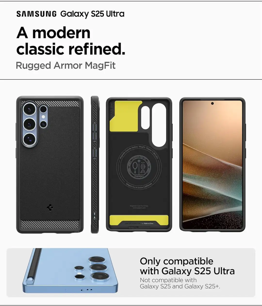 Spigen Rugged Armor MagFit case for Samsung S25 Ultra