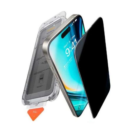 TORRAS Install Master Privacy Screen Protector for iPhone 16 Pro & 16 Pro Max