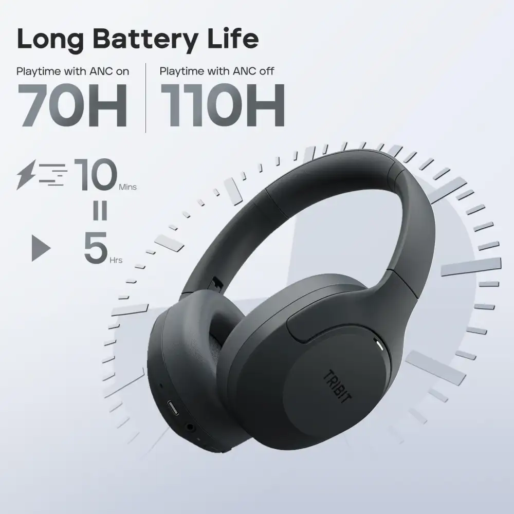 TRIBIT QuietPlus 81 over-ear headphones with ANC