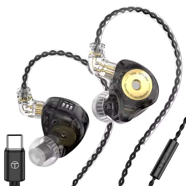 TRN MT1 MAX 10mm Dual Magnet Dynamic Driver IEM Type C Version