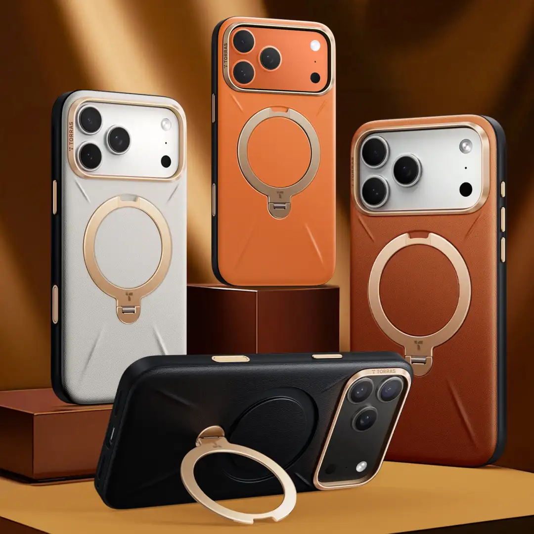 Torras Ostand Q3 VegSkin case for iPhone 17 series