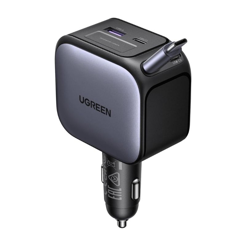 UGREEN 145W EC604 Retractable Car Charger With Built-in USB-C Cable