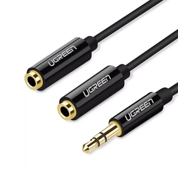 UGREEN AV134 3.5mm Male to 2 Female Audio Cable 20cm (Black) 20816