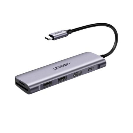 UGREEN CM195 USB-C To 2 Ports USB3.0-A Hub + HDMI + TF/SD With PD Power Supply