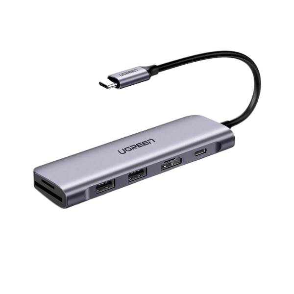 UGREEN CM195 USB-C To 2 Ports USB3.0-A Hub + HDMI + TF/SD With PD Power Supply