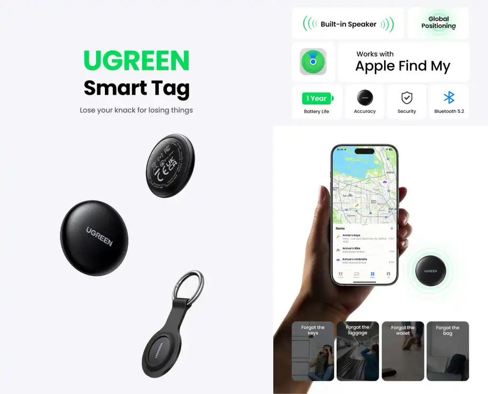 UGREEN CM520 Bluetooth Locator 60387 compact smart tracker