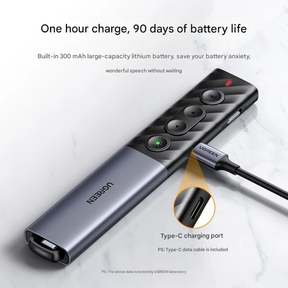 UGREEN Green Laser Wireless Rechargeable Pointer Presentation Remote