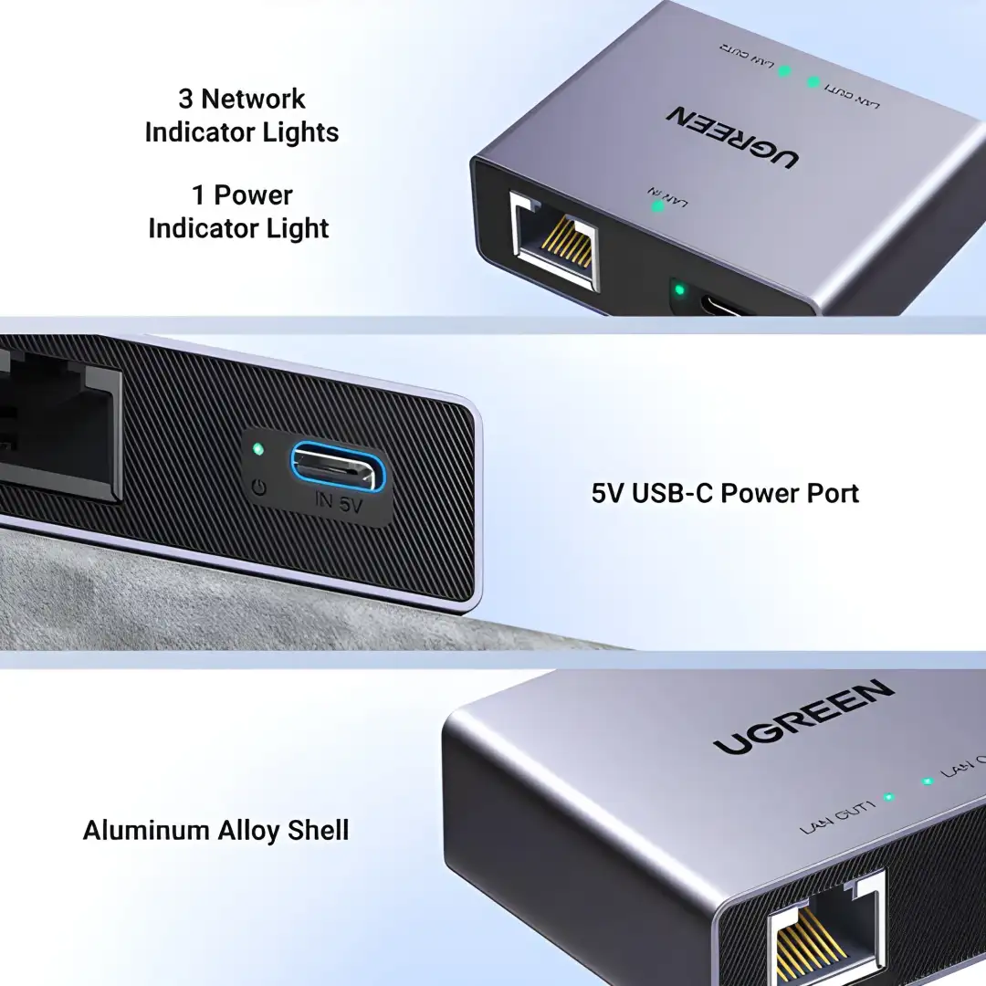 UGREEN NW301 (45311) 1 to 2 Gigabit Ethernet Splitter