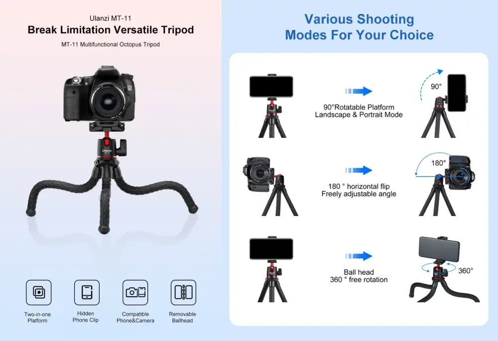 ULANZI MT-11 Octopus Flexible Bendable Tripod