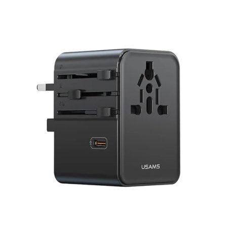 USAMS CC309 25W Dual Type-C and USB-A Ports Universal Travel Charger