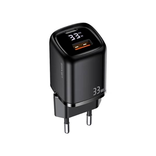USAMS US-CC152 T46 33W PD+QC Digital Display Fast Charger (EU)