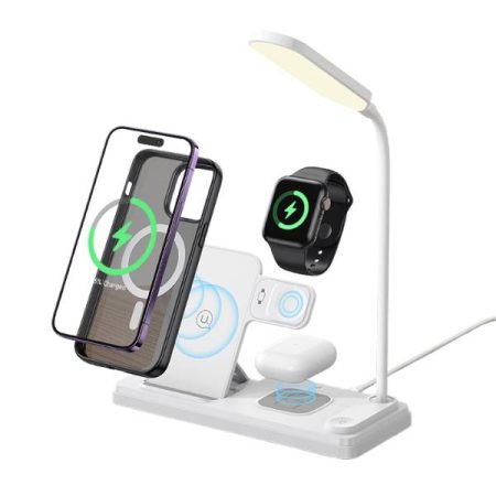 USAMS US-CD195 15W 4 IN 1 Wireless Charging Holder With Table Lamp