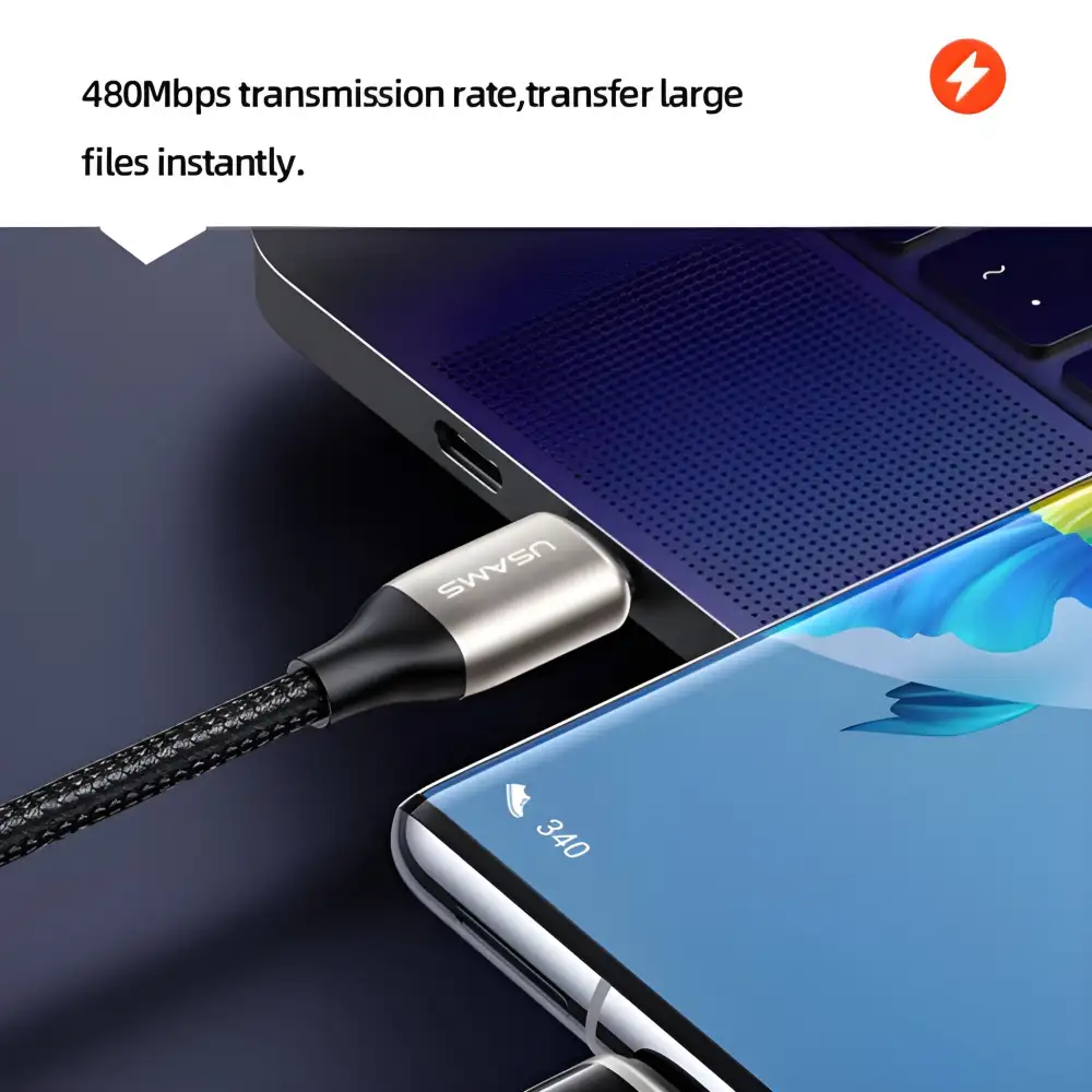 USAMS US-SJ559 U78 100W PD USB-C to USB-C Fast Charging Cable (3m)