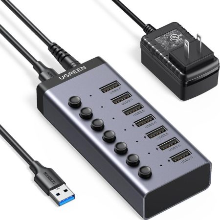 Ugreen CM481 (90307) USB Male to 7 USB Female Black USB HUB