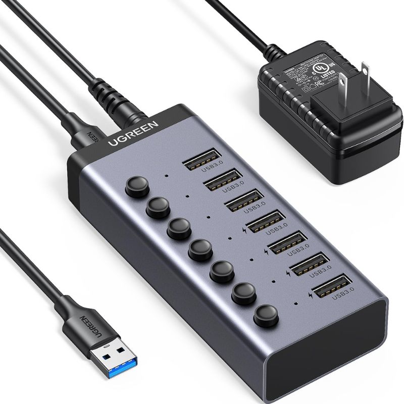 Ugreen CM481 (90307) USB Male to 7 USB Female Black USB HUB