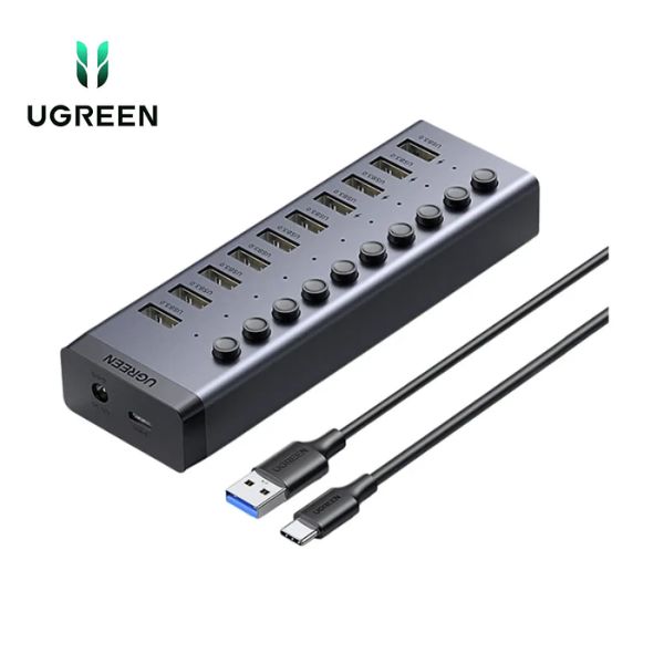 Ugreen CM482 (30779) USB Male to 10 USB Female Black USB HUB