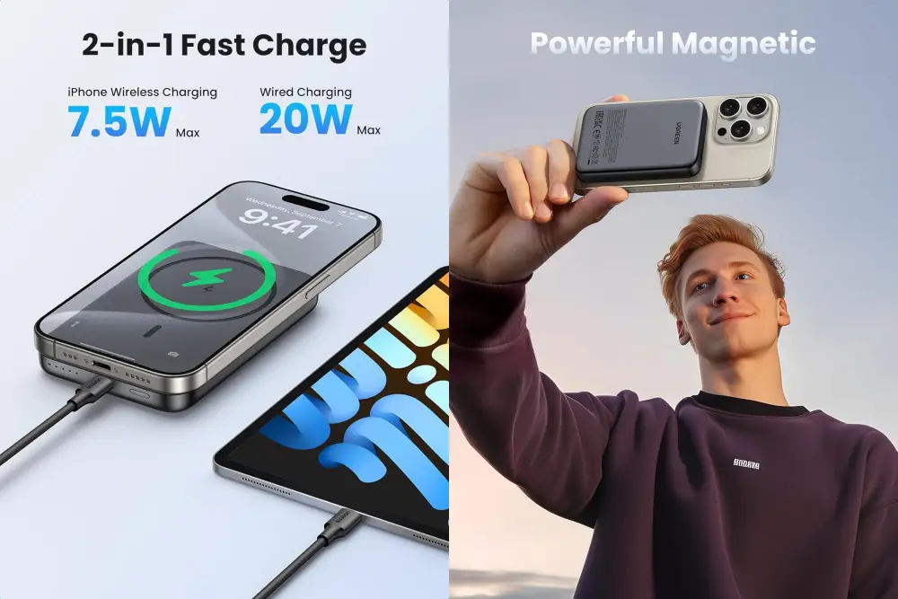 UGREEN PB561 10000mAh 20W Magnetic Power Bank Space Gray