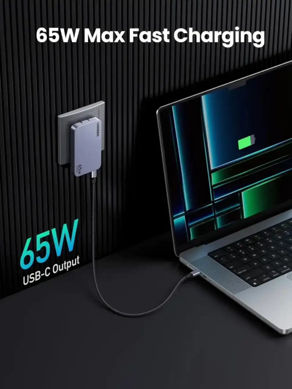 Ugreen Nexode Pro 65W 3-Port GaN Ultra-Slim Fast Charger (15817)