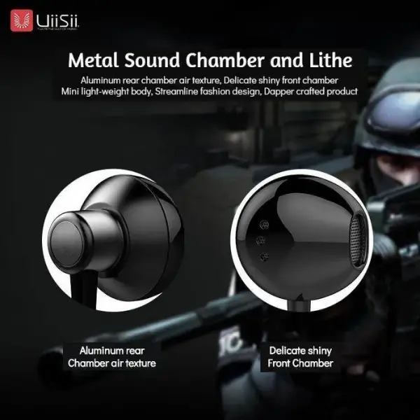 UiiSii HM12 Half In-Ear Wired Earphone with 3.5mm L-Type Plug