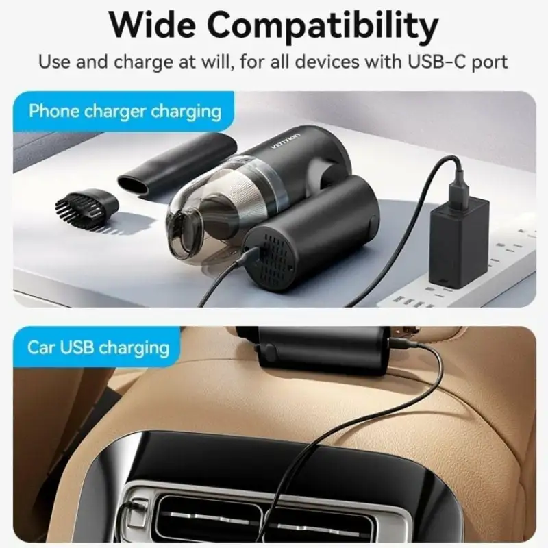 VENTION Cordless Car Vacuum Cleaner Foldable Type - Black
