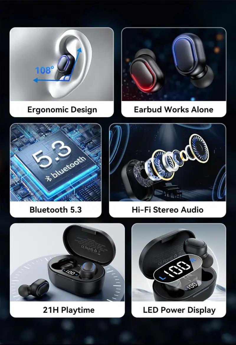 VENTION F12B0 True Wireless Bluetooth Earbuds