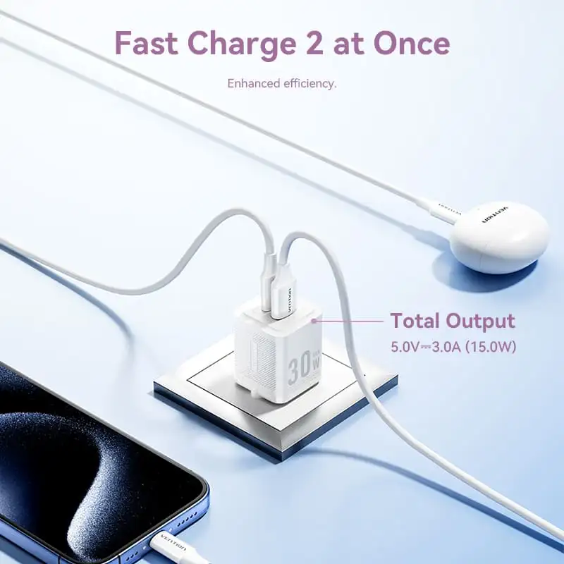 VENTION FEWH0-EU 30W 2-Port USB (C+A) GaN Charger - EU