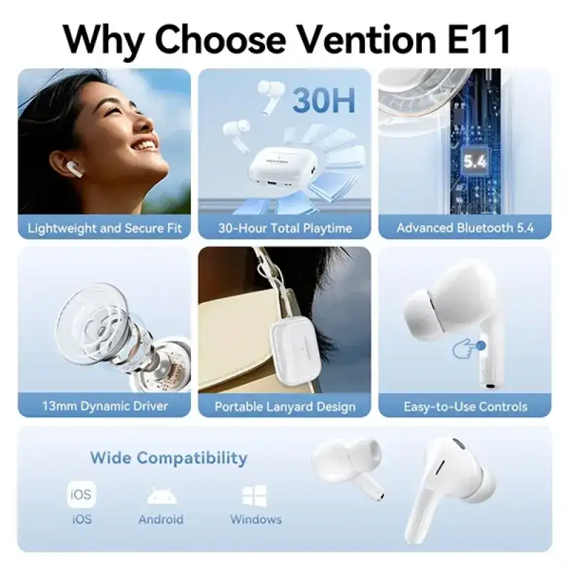 VENTION NBVW0 Echo Lite E11 Wireless Bluetooth Earbuds