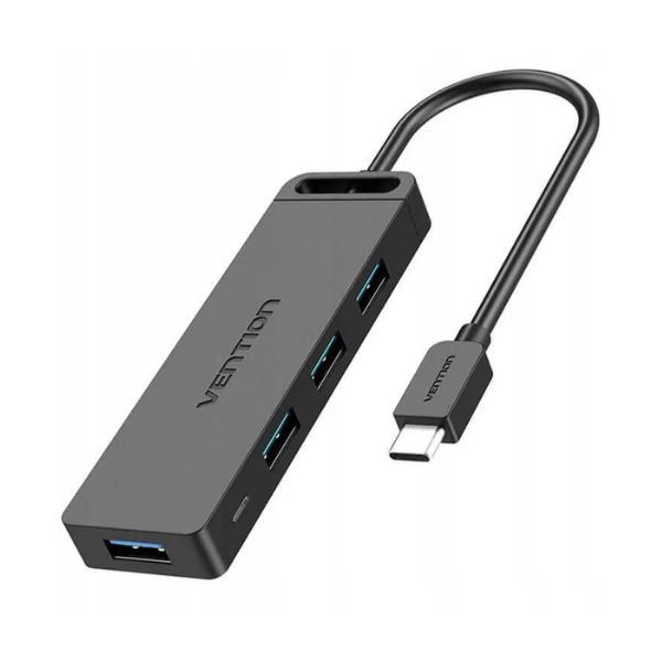 Vention CHLBB- SCB 4-Port USB 3.0 Hub With Power Supply 0.5M, Black