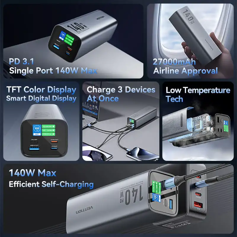Vention FHVH0 27000mAh 140W Power Banka