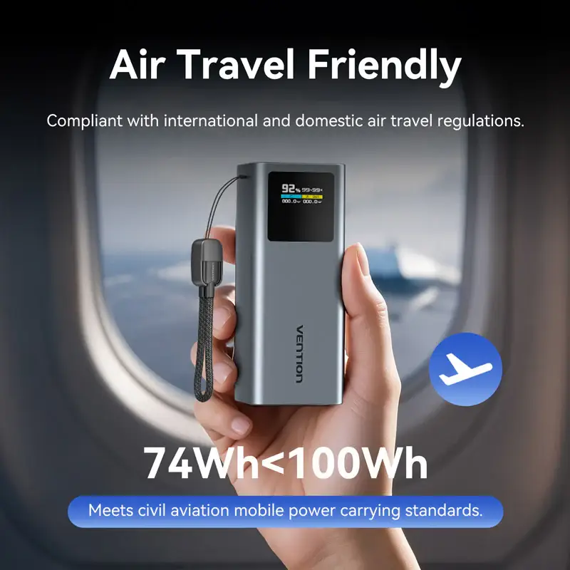 Vention FKCH0 100W 20000mAh fast charging power bank with USB-C PD and TFT digital display