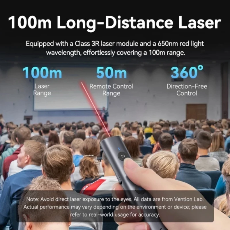 Vention Wireless Presentation Clicker with Red Laser Pointer