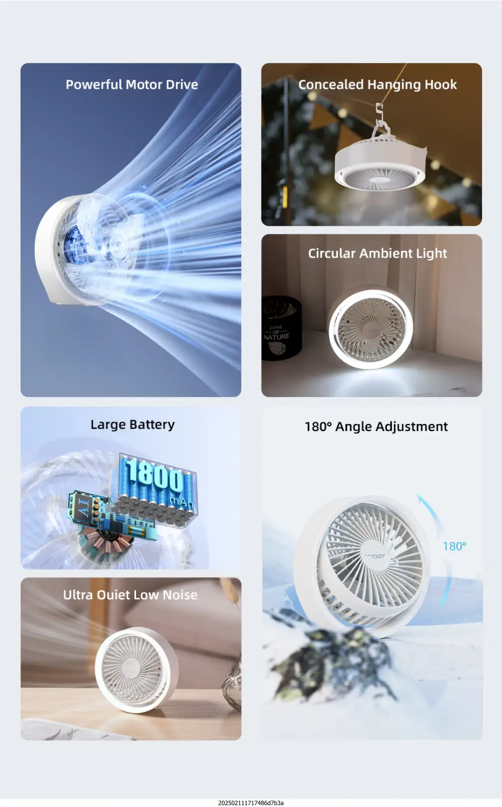 Vyvylabs D04 Mini Portable Desktop Fan (with LED light)