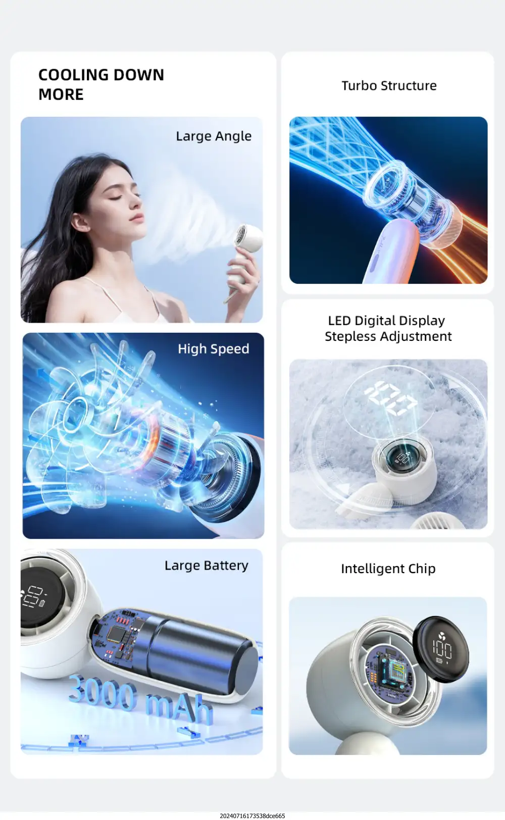 Vyvylabs VKH01 High Speed 13000RPM Handheld Fan