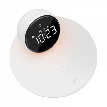 WIWU WI-W017 Night Light Wireless Charging Clock Bluetooth Speaker