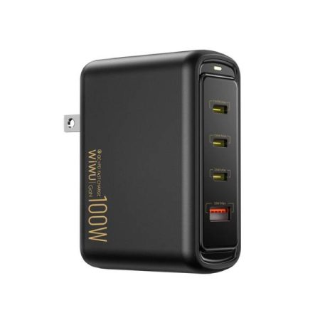 WiWU PD 100W GaN Wall Charger With Universal Travel US EU UK Plug