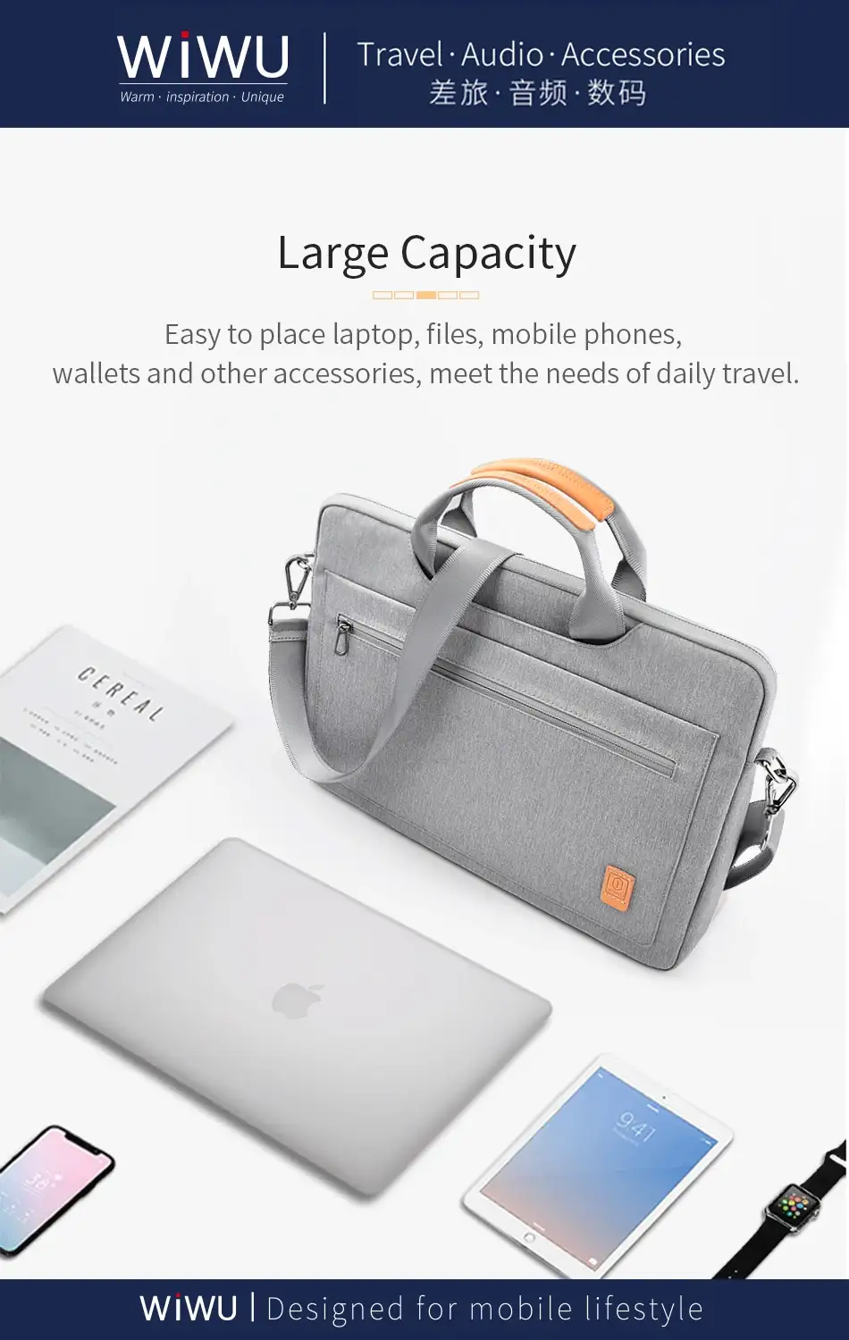 WiWU Pioneer 12.9 Inch Laptop Sleeve Case for everyday carry