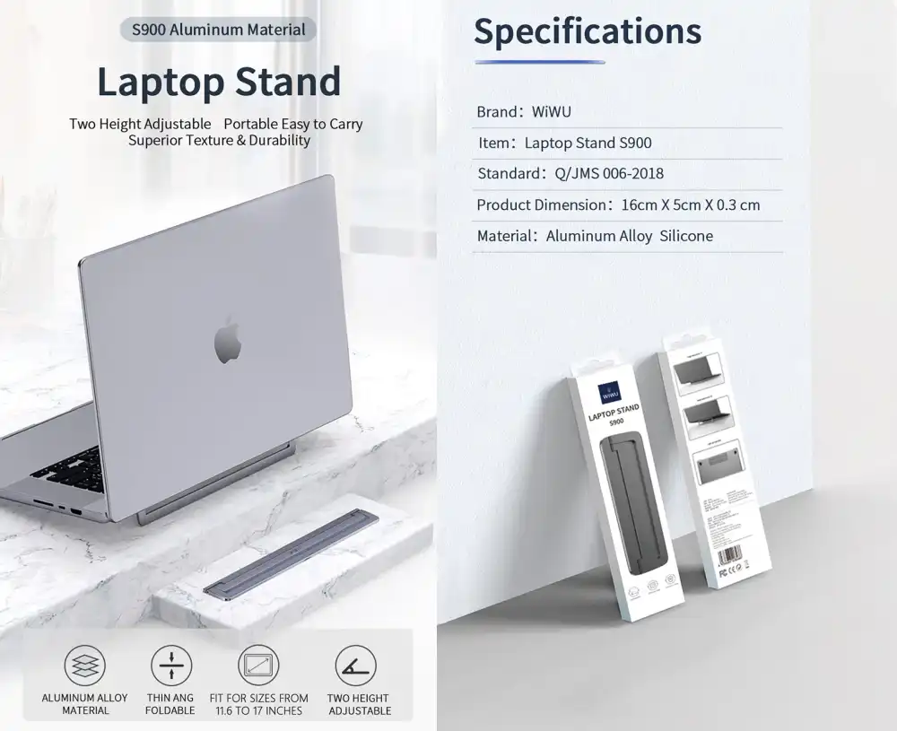 WiWU S900 Aluminum Laptop Stand Holder WiWU S900 Aluminum Laptop Stand Holder