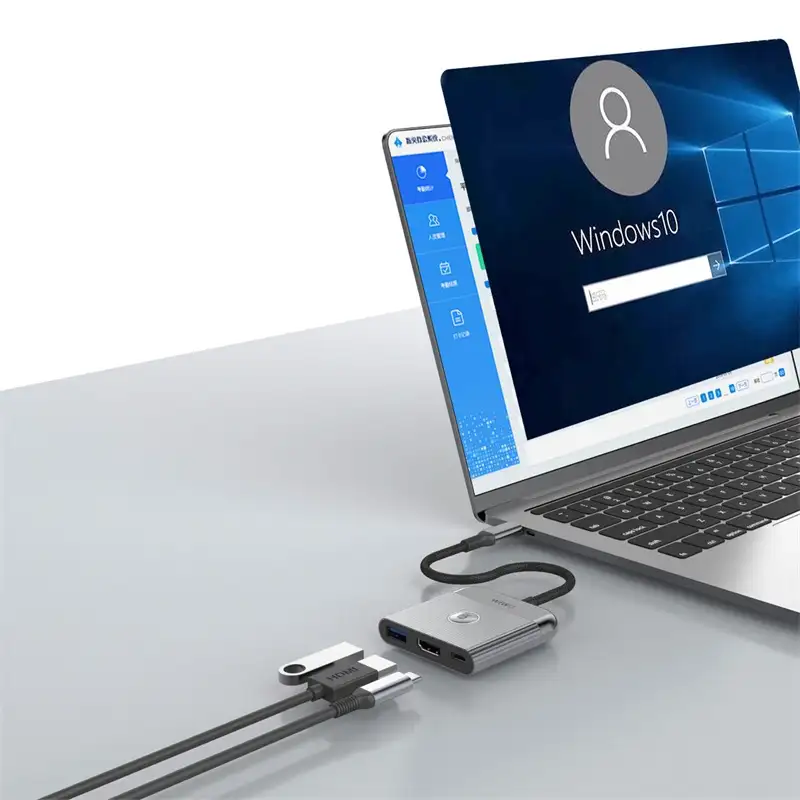 WiWU Wi-HB002 3 in 1 Type C hub Laptop Adatpter