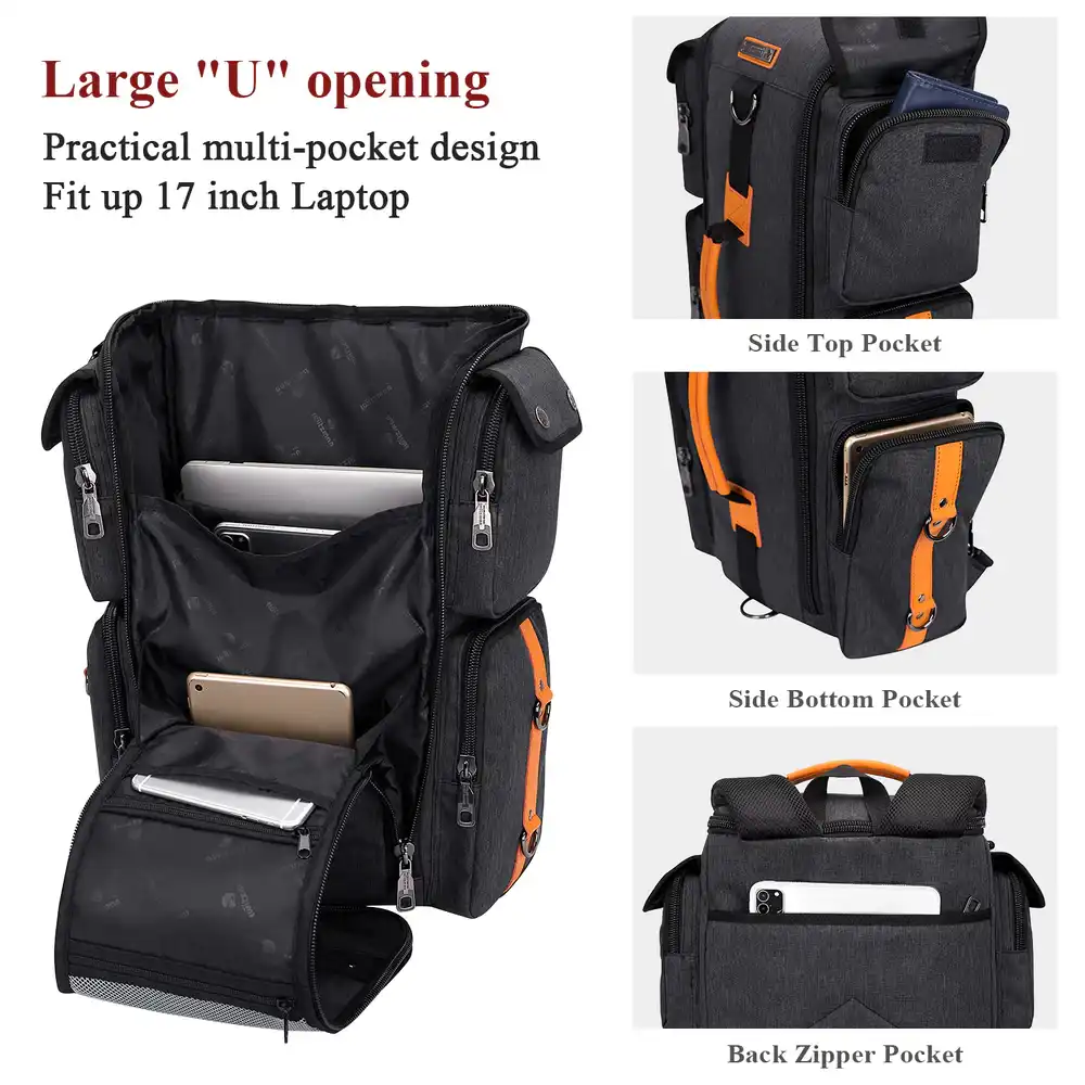 Witzman B6695 Water Resistant Nylon Travel Backpack