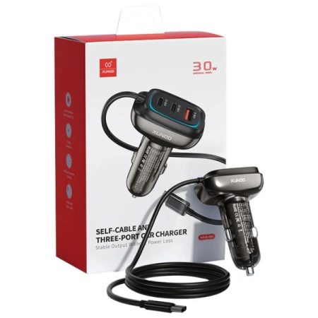XUNDD XDCH-080 30W 3-Port Car Charger Adapter